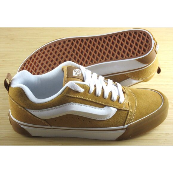 Vans Men's Knu Skool Gum Bumper Honey Yellow Suede Skate Shoes sizes NIB - Picture 3 of 7